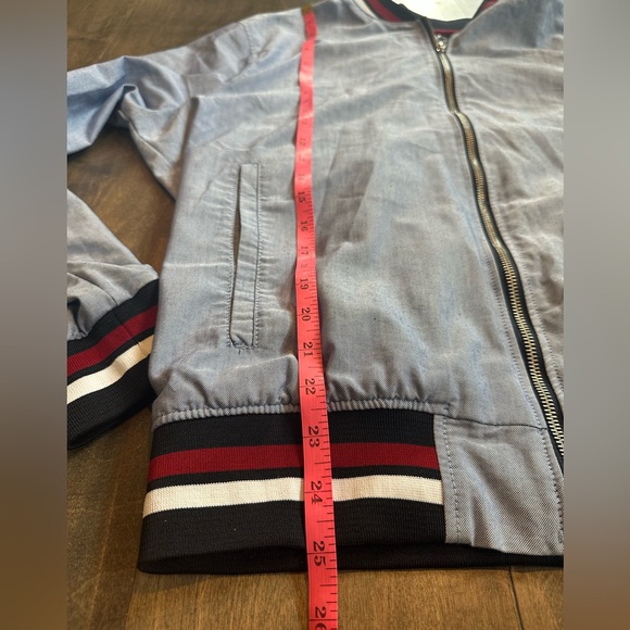 Zara Man Light Denim Bomber Jacket Size M - Picture 6 of 7